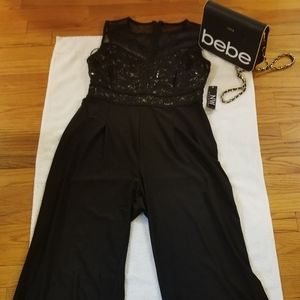 Nightway Black lace and mesh jumpsuit